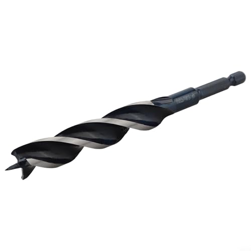 Holzschneckenbohrer aus Karbonstahl, 6–32 mm mit Sechskantschaft, vier Rillen, drei Schlitzen, Design für Holzbearbeitung, Bohren, 155 mm Länge (16 mm) von Volakebeing