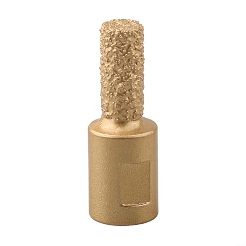 M10 Vakuumgelöteter Steinkernbohrer für Winkelschleifer, Porzellan, Marmor, Granit, Schlitzwerkzeug, 6 mm, 10 mm, 15 mm Gewinde, Messingfarbe (10 mm) von Volakebeing