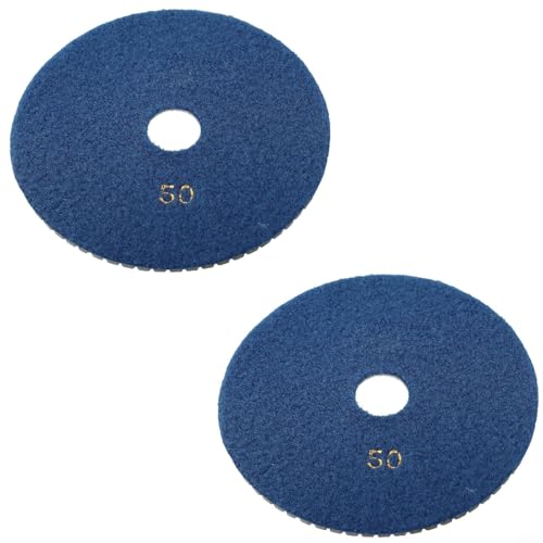 Polierpads für Beton, Granit, Marmor, Stein, Nass-, Trockenschleifscheiben, 150 mm, flexibles Bodenpolierwerkzeug, 2 Stück (2 Stück, Körnung 50) von Volakebeing