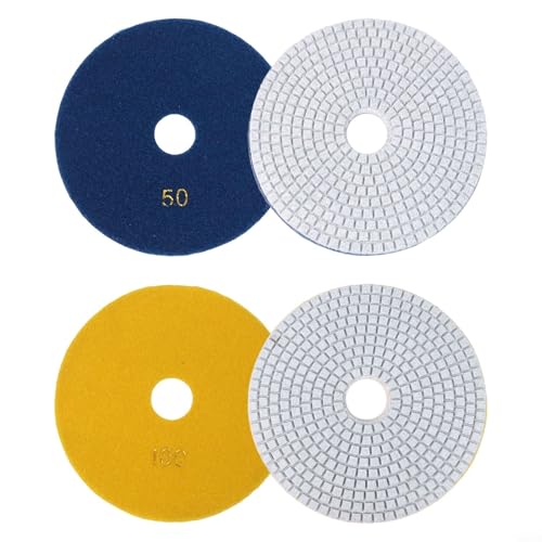 Polierpads für Beton, Granit, Marmor, Stein, Nass- und Trockenschleifscheiben, 150 mm, flexibles Bodenpolierwerkzeug, 2 Stück (Körnung 50+ Körnung 100) von Volakebeing