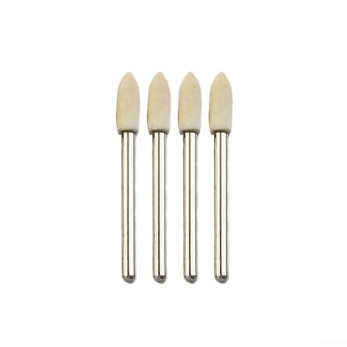 Polierscheiben aus Wolle, Filz, montiert, Polier-Bits mit Dorn für Rotationswerkzeuge, Schmuck, Metall, Glas, Ausrüstung, 4 mm, 6 mm, 8 mm, 10 mm, 12 mm, 20-teiliges Set (4 Stück) von Volakebeing
