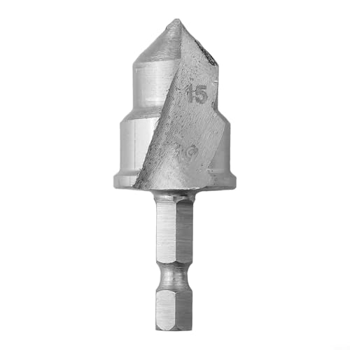 Stufenbohrer, Sechskantschaft, PPR-Wasserrohr-Erweiterungswerkzeug, 20/25/32 mm, Spiralnut-Design für elektrische Bohrmaschinen, Sanitärreparatur, silberfarbenes Metall (15–19 mm) von Volakebeing