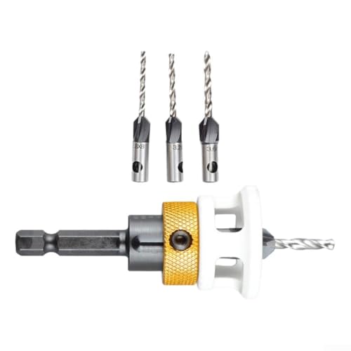 Verstellbare Kegelsenkerbohrer mit Tiefenanschlag, Sechskantschaft, Hartmetall, Holzbearbeitungswerkzeug-Set für Holzbohrprojekte, 4 Stück Verstellbare Kegelsenkerbohrer mit Tiefenanschlag, Sechskantschaft, Hartmetall, Holzbearbeitungswerkzeug-Set für Holzbohrprojekte, 4 Stück von Volakebeing
