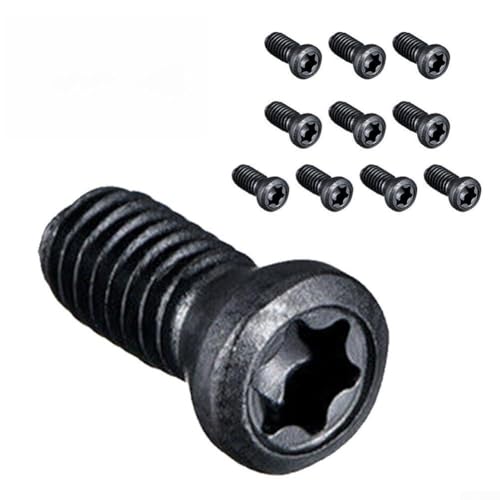 Volakebeing 10 Stück M2 M2,5 M5 Hartmetall-Einsatzschrauben Torxkopf für CNC-Drehmaschinen-Werkzeug, Ersatzschrauben für Drehwerkzeughalter, Stahlmaschinenschrauben (4 x 10 mm) von Volakebeing
