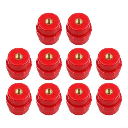 Volakebeing 10 Stück M8 Sammelschienen-Isolatoren SM-35 rot BMC elektrische Abstandshalter Isolatoren für Verteilerschränke Hochfeste Polyester-Klemme 32 x 35 mm von Volakebeing
