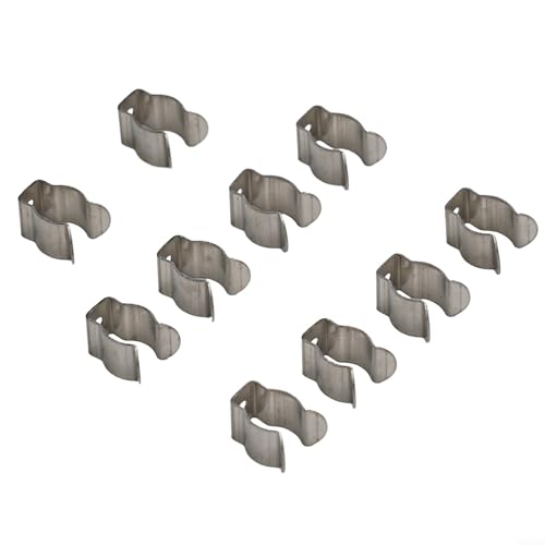 Volakebeing 10 Stück Manganstahl-Werkzeug-Feder-Frottee-Clips, robuste Aufbewahrungsbügel, Wandhalterung, Klemmen für Besen, Bürsten, Rechen, mehrere Größen (10 mm) von Volakebeing