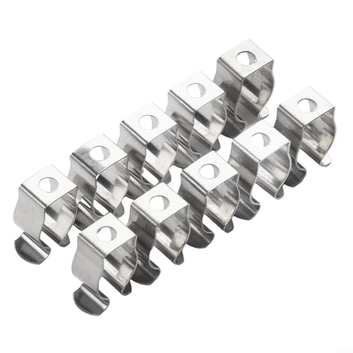 Volakebeing 10 Stück Manganstahl-Werkzeug-Feder-Frottee-Clips, robuste Aufbewahrungsbügel, Wandhalterung, Klemmen für Besen, Bürsten, Rechen, mehrere Größen (12 mm) von Volakebeing