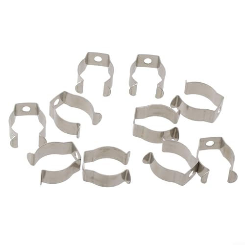 Volakebeing 10 Stück Manganstahl-Werkzeug-Feder-Frottee-Clips, robuste Aufbewahrungsbügel, Wandhalterung, Klemmen für Besen, Bürsten, Rechen, mehrere Größen (19 mm) von Volakebeing