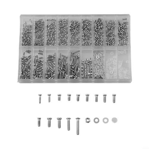 Volakebeing 1000-teiliges Reparaturset für Brillen, Sonnenbrillen, Schrauben, Edelstahl, Miniatur-Schrauben-Set für Brillen, Uhren, Schmuck, Elektronik, mit Etui Volakebeing 1000-teiliges Reparaturset für Brillen, Sonnenbrillen, Schrauben, Edelstahl, Miniatur-Schrauben-Set für Brillen, Uhren, Schmuck, Elektronik, mit Etui von Volakebeing