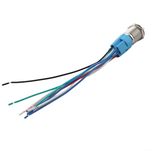 Volakebeing Drehschalter, 19 mm, 3 Positionen, 2NO 2NC, Edelstahl-Drucktaster mit LED, 12–24 V, wasserdicht, IP66 für CNC-Maschinen, Industrieanlagen (grün) von Volakebeing