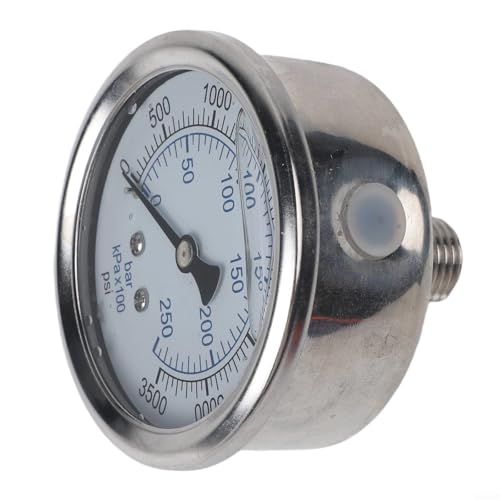 Volakebeing Hochdruckreiniger-Messgerät, M14, Schnellanschluss, Edelstahl, Doppelzifferblatt, 0–6000 PSI, Glycerin-gefüllt, beständig für elektrische Gasreiniger (0–3500 psi) von Volakebeing