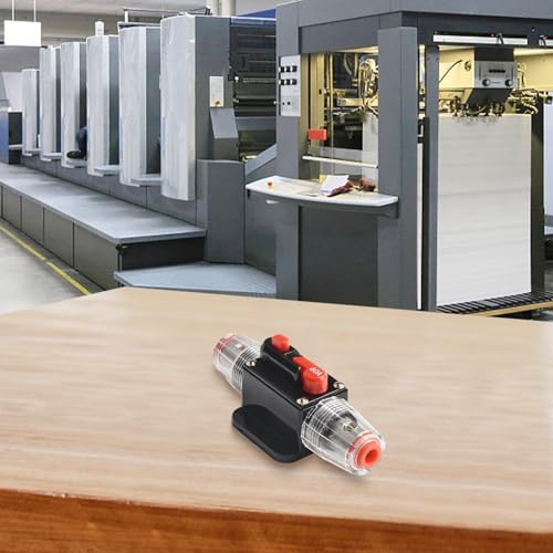 Volakebeing Leitungsschutzschalter mit manueller Rückstellung, Gleichstrom-Inline-Sicherungsschutz, 12 V-24 V, automatischer Unterbrecher mit Drahtschuhen, Schrumpfschlauch für Marine, Wohnmobil Volakebeing Leitungsschutzschalter mit manueller Rückstellung, Gleichstrom-Inline-Sicherungsschutz, 12 V-24 V, automatischer Unterbrecher mit Drahtschuhen, Schrumpfschlauch für Marine, Wohnmobil von Volakebeing