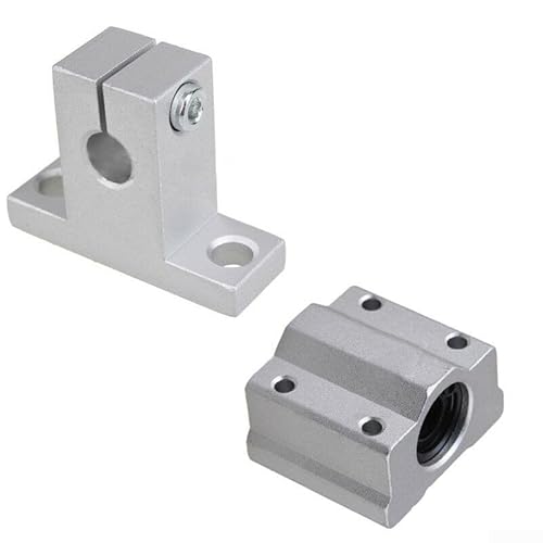 Volakebeing Linearschienenführungs-Set, T8, 150/250/350 mm, Doppelstabbewegungskomponenten mit Lager, Kupplung, Montagesatz (350 mm) von Volakebeing