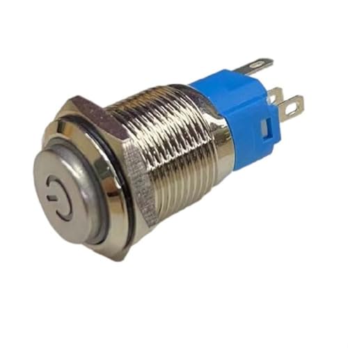 Volakebeing Metalldruckschalter mit Power-LED-Symbol, Verriegelung, selbstsichernd, wasserdicht, IP66, 3–6 V, hoher Kopf für industrielle Anwendungen, 16 mm, Weiß Volakebeing Metalldruckschalter mit Power-LED-Symbol, Verriegelung, selbstsichernd, wasserdicht, IP66, 3–6 V, hoher Kopf für industrielle Anwendungen, 16 mm, Weiß von Volakebeing