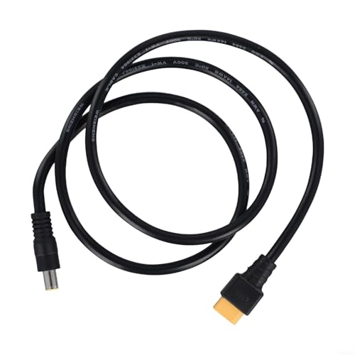 Volakebeing XT60 auf DC 8 mm Adapterkabel, 14 AWG, reiner Kupferdraht, Solarmodul-Stecker, PVC, Nylon, hitzebeständig, 80 °C, 0,6 m, 1 m, 1,5 m, Schwarz (1 m) von Volakebeing