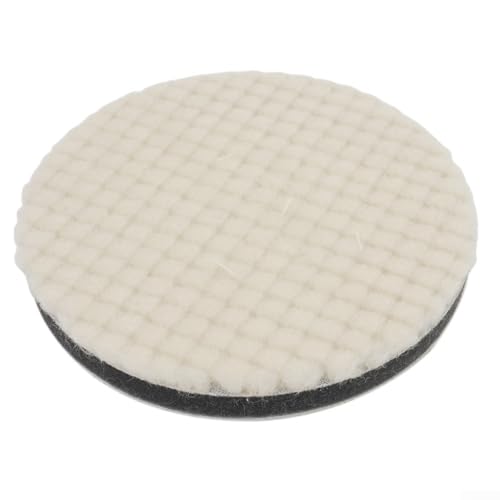 Woll-Polierpads, 12,7 cm, Auto-Detaillierung, Polierscheiben, Wachsen, Reinigungswerkzeug für elektrische pneumatische Poliermaschine, Weiß, mittlere Schleifung (12,7 cm) von Volakebeing
