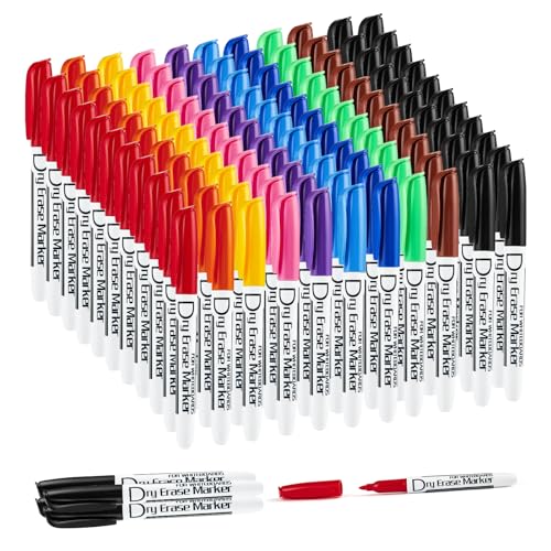 Volcanics Dry Erase Marker, geruchsarm, feine Whiteboard-Marker, dünne Box mit 125-10 Farben von Volcanics