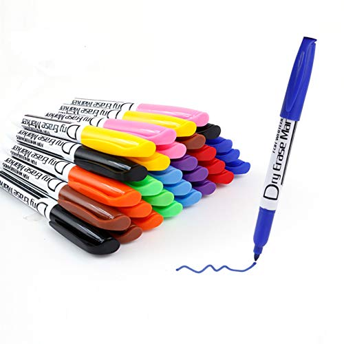 Volcanics Whiteboard Marker Stifte 30er Set Rundspitze Folienstift Abwischbar Glasboard Marker Trocken Rückstandsfrei Boardmarker Fein 10 Verschiedenen Farben von Volcanics