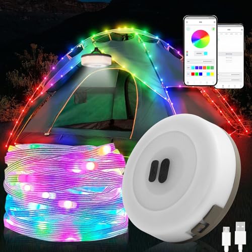 Camping Lichterkette,LED Wasserdichte Lichterkette Aufrollbar USB Lichterkette String Lights RGB Außen Tragbare Alpenwolken Lichterketten Verstaubare Campingleuchte für Hof Garten Wandern, Warmes+Bunt Camping Lichterkette,LED Wasserdichte Lichterkette Aufrollbar USB Lichterkette String Lights RGB Außen Tragbare Alpenwolken Lichterketten Verstaubare Campingleuchte für Hof Garten Wandern, Warmes+Bunt von VoliVeeta