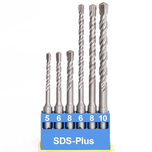 SDS Plus Betonbohrer Set 5mm 6mm 8mm (Länge 110mm) 6mm 8mm 10mm (Länge 160mm) Steinbohrer Hammerbohrer Bohrer von Volkers