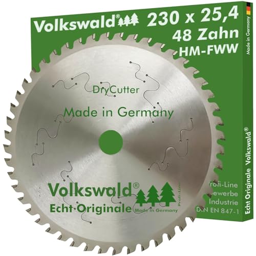 Volkswald ® HM-Sägeblatt DryCutter FWW 230x25,4 mm Z= 48 Kunststoff Aluminium Sandwich-Material Stahl Nicht rostender Stahl VA Edelstahl von Volkswald