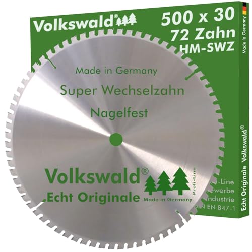 Volkswald ® HM-Sägeblatt SWZ 500 x 30 mm Z= 72 Holzfaser- und Heraklithplatten Kunststoffe Acrylglas Fassadenprofile Allrounder Schalhölzern Kanthölzern mit Betonbeschlag und Nagelresten von Volkswald