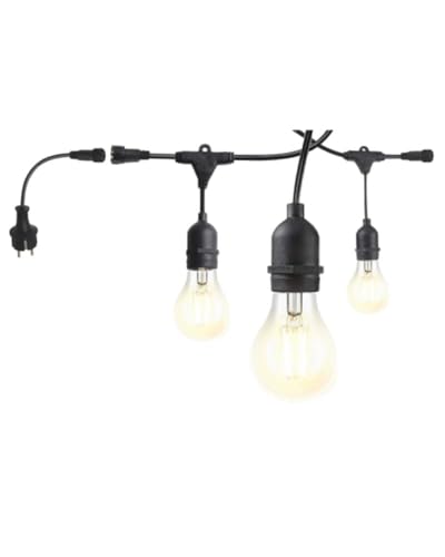 5 Meter lange Lichterkette mit E27-Fassungen in elegantem Schwarz. Ideal zum Beleuchten und Dekorieren von Partys, Gärten und Veranstaltungen im Freien, schafft eine gemütliche und festliche von VoltShine