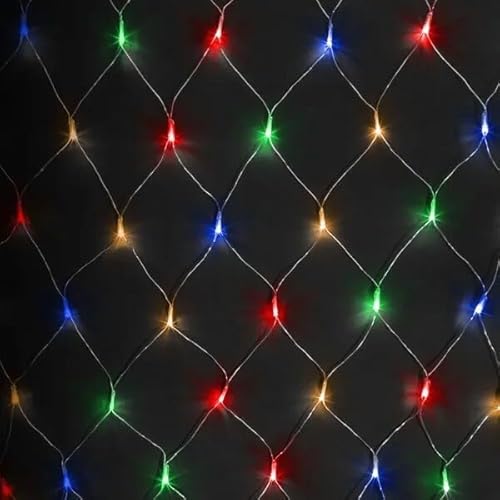 VoltShine Flache Lichterkette, 3 AA-Batterie, RGBY-Farben, Maße 3 m x 1,5 m, ideal für Dekoration und Atmosphäre bei Partys und Veranstaltungen. von VoltShine