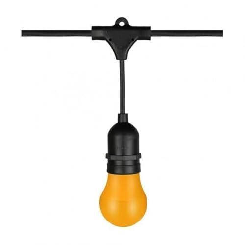 VoltShine Girlande, schwarz, 10 m, mit 10 E27-Sockeln, ideal für Innen- und Außendekorationen, robustes Kabel von VoltShine