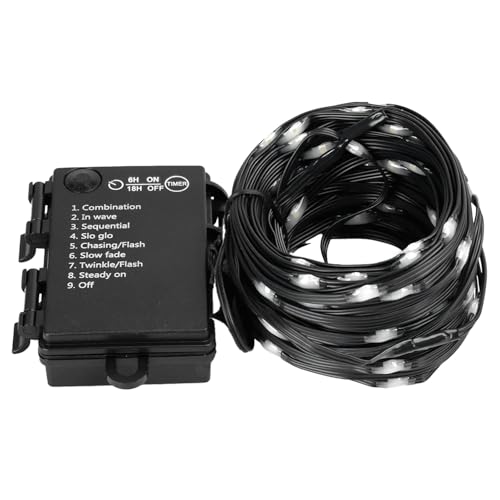 VoltShine LED-Lichterkette, batteriebetrieben, 3 AA, PVC-Material und Kupfer, kaltweiß, 10 m, ideal zum Dekorieren und Verschönern von Räumen. von VoltShine