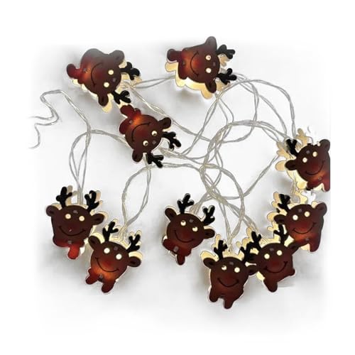 VoltShine LED-Lichterkette, batteriebetrieben, 3 AA-Batterien, Hirsch, aus Holz, warmweiß, 1,5 m, ideal für Weihnachts- und Feiertagsdekoration. VoltShine LED-Lichterkette, batteriebetrieben, 3 AA-Batterien, Hirsch, aus Holz, warmweiß, 1,5 m, ideal für Weihnachts- und Feiertagsdekoration. von VoltShine