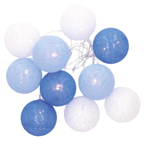 VoltShine LED-Lichterkette mit blauen Baumwollkugeln, 1,35 m, warmes Licht, ideal für die Dekoration von Veranstaltungen und für eine gemütliche Atmosphäre. VoltShine LED-Lichterkette mit blauen Baumwollkugeln, 1,35 m, warmes Licht, ideal für die Dekoration von Veranstaltungen und für eine gemütliche Atmosphäre. von VoltShine