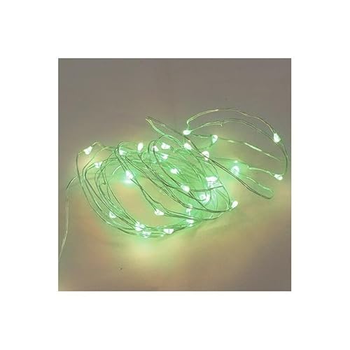 VoltShine Lichterkette 2 Meter mit Draht betrieben mit 2 AA Batterien, grün von VoltShine