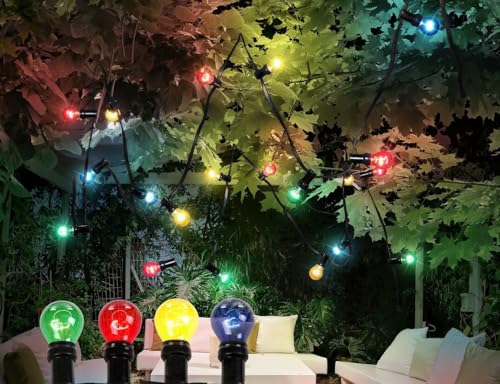 VoltShine Lichterkette - 4,7 m lange Lichterkette mit bunten Glühbirnen, IP44, ideal für Außendekoration und Veranstaltungen VoltShine Lichterkette - 4,7 m lange Lichterkette mit bunten Glühbirnen, IP44, ideal für Außendekoration und Veranstaltungen von VoltShine