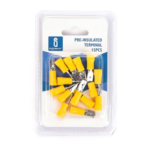 Vorisolierte Klemme MDD5.5-250, gelb, ideal für sichere elektrische Verbindungen. Wird in Blisterverpackung mit 15 Stück geliefert, garantiert Haltbarkeit und Effizienz bei Ihren Projekten. Vorisolierte Klemme MDD5.5-250, gelb, ideal für sichere elektrische Verbindungen. Wird in Blisterverpackung mit 15 Stück geliefert, garantiert Haltbarkeit und Effizienz bei Ihren Projekten. von VoltShine