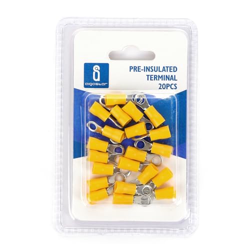 Vorisolierte gelbe Klemme, 20 Stück pro Blisterkarte, für sichere und effiziente elektrische Verbindungen in elektrischen Anlagen. Vorisolierte gelbe Klemme, 20 Stück pro Blisterkarte, für sichere und effiziente elektrische Verbindungen in elektrischen Anlagen. von VoltShine