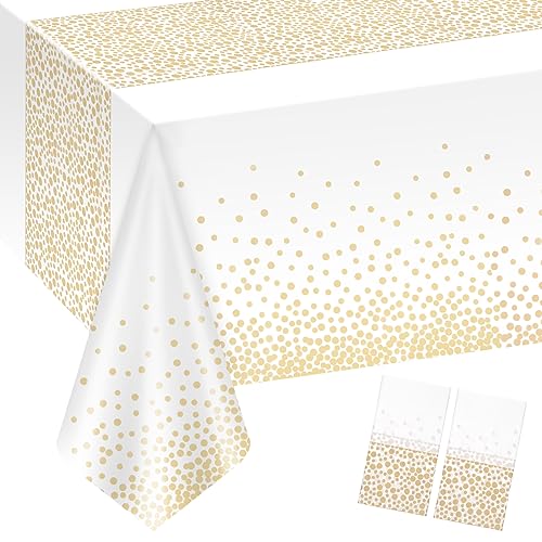 Volumoon 2 Stück Gold Dot Party Tischdecke, 137x274cm Party Geburtstag Hochzeit Tischdecke Tischtuch, Plastik Tischdecken Rechteckige Tischabdeckung Gartentischdecke, Wasserdicht Tischdecken Volumoon 2 Stück Gold Dot Party Tischdecke, 137x274cm Party Geburtstag Hochzeit Tischdecke Tischtuch, Plastik Tischdecken Rechteckige Tischabdeckung Gartentischdecke, Wasserdicht Tischdecken von Volumoon