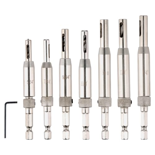 Volumoon 7 Piece Zubehör Bohrmaschine, Scharnierbohrer, Selbst Zentrierendes Bit, Bohrmaschine/Schrauber, Drill Bit Guide Set, Sechskantbohrer-Set für Metall, Multifunktionsbohrer für Holz,Stein Volumoon 7 Piece Zubehör Bohrmaschine, Scharnierbohrer, Selbst Zentrierendes Bit, Bohrmaschine/Schrauber, Drill Bit Guide Set, Sechskantbohrer-Set für Metall, Multifunktionsbohrer für Holz,Stein von Volumoon