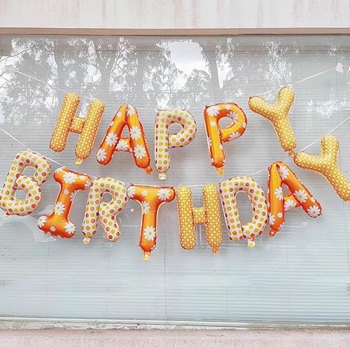 Volunx Happy Birthday Daisy Dots 40,6 cm Folienballon Buchstaben Luftballons Banner Kit Hängende Alphabet Party Dekorationen für Erwachsene und Kinder Party Volunx Happy Birthday Daisy Dots 40,6 cm Folienballon Buchstaben Luftballons Banner Kit Hängende Alphabet Party Dekorationen für Erwachsene und Kinder Party von Volunx