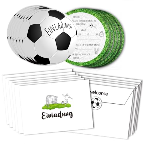 Vomkela Einladungskarten Fußball Kindergeburtstag Junge,12 Stück Einladungskarten Schmetterling Set,Geburtstagseinladungen mit Umschlag und Aufkleber für Mädchen Junge Kindergeburtstag Party Vomkela Einladungskarten Fußball Kindergeburtstag Junge,12 Stück Einladungskarten Schmetterling Set,Geburtstagseinladungen mit Umschlag und Aufkleber für Mädchen Junge Kindergeburtstag Party von Vomkela