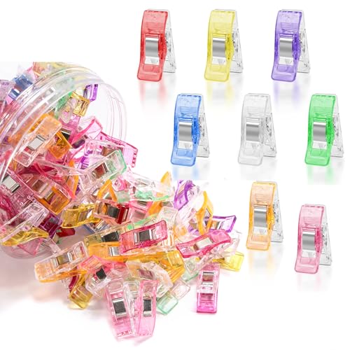 Nähklammern Stoffklammern, 100 Stück Kunststoff Nähclips, Kunststoff-Klammernmit Messmarkierungen, Mehrzweck Nähen Clips zum Quilten, Häkeln, Basteln und Stricken, Stofffixieren Nähklammern Stoffklammern, 100 Stück Kunststoff Nähclips, Kunststoff-Klammernmit Messmarkierungen, Mehrzweck Nähen Clips zum Quilten, Häkeln, Basteln und Stricken, Stofffixieren von Vonsera