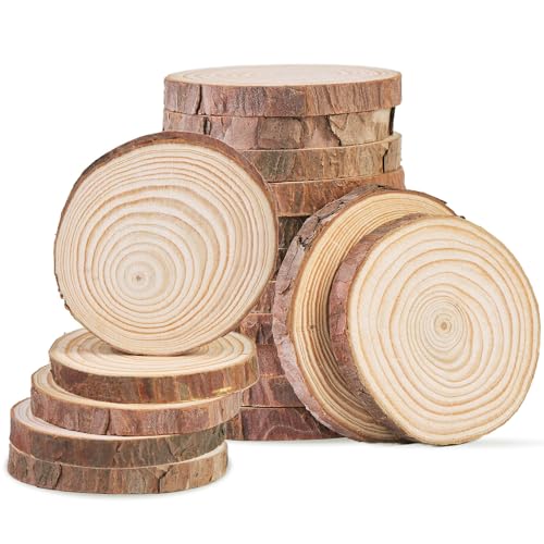 Vonsera 18 Stücke Holzscheiben, Holz Log Scheiben 7-10cm, Baumscheiben Ohne Loch Runde für DIY, Basteln, Handwerk, Hochzeit Mittelstücke, Weihnachten Dekoration Vonsera 18 Stücke Holzscheiben, Holz Log Scheiben 7-10cm, Baumscheiben Ohne Loch Runde für DIY, Basteln, Handwerk, Hochzeit Mittelstücke, Weihnachten Dekoration von Vonsera