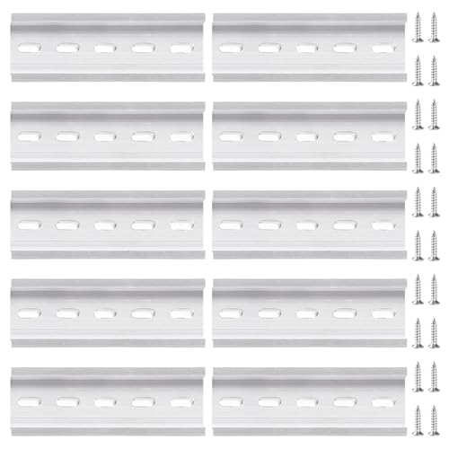 VooGenzek 10 Stücke Aluminium DIN Schiene, DIN-Hutschiene Tragschiene, mit 20 Stücke Schrauben, für DIN-Schienenkle mmenserie und Schütz, 35 * 100 mm VooGenzek 10 Stücke Aluminium DIN Schiene, DIN-Hutschiene Tragschiene, mit 20 Stücke Schrauben, für DIN-Schienenkle mmenserie und Schütz, 35 * 100 mm von VooGenzek