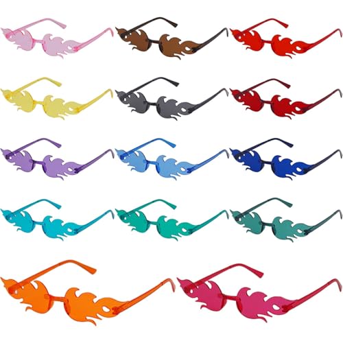 Vookkp 14 Paar Flammen Partybrillen, Magische Farben Party Brille, Partybrillen Erwachsene Kinder, Flammen Sonnenbrille für Party Zubehör, Hippie Brille für Fasching Foto Requisiten Vookkp 14 Paar Flammen Partybrillen, Magische Farben Party Brille, Partybrillen Erwachsene Kinder, Flammen Sonnenbrille für Party Zubehör, Hippie Brille für Fasching Foto Requisiten von Vookkp