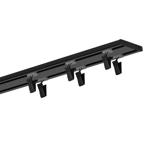 Voppi Flächengardine Doppeldeckenschiene Small mit Fröschen schwarz 340cm leicht Alu robust für moderne Einrichtungen für Zuhause Büro von Voppi sunshine at home