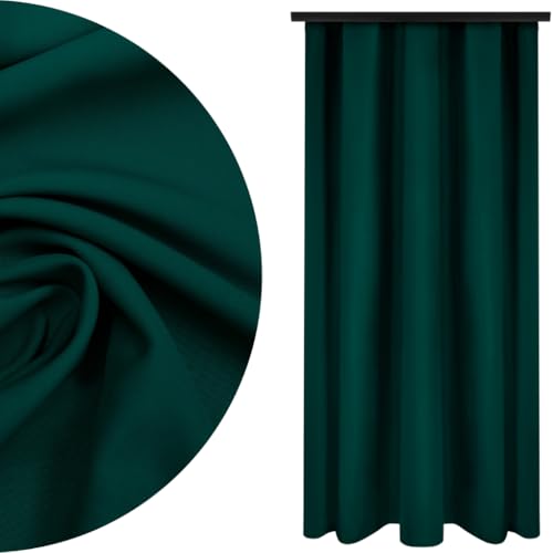 Voppi Tunnelvorhang mit Fröschen und Sicherheitsnadeln auf Band 140 x 240 cm universeller glatter Vorhang dunkelgrün flaschengrün 100% Polyester eleganter Vorhang für das Wohnzimmer Esszimmer von Voppi sunshine at home