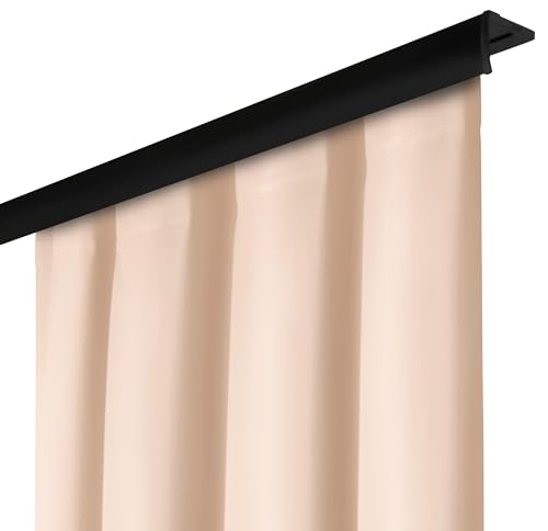 Voppi Vorhang Sandbeige glatt auf Band 140 x 250 cm für den Wohnzimmervorhang für das Balkonfenster Vorhang für das Terrassenfenster beige Solider halbverdunkelnder Vorhang für das Haus von Voppi sunshine at home