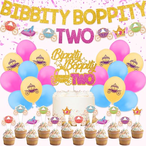 Bibbity Boppity Two Birthday Party Decorations - Bibbity Boppity Two Party Décor Includes Birthday Banner Cake Topper Cupcake Toppers Balloons Bibbity Boppity Two Birthday Party Decorations - Bibbity Boppity Two Party Décor Includes Birthday Banner Cake Topper Cupcake Toppers Balloons von Vorceary