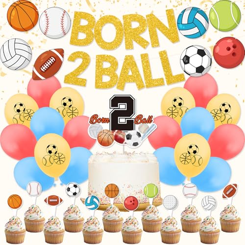Geboren 2 Ball Geburtstag Party Dekorationen - Born 2 Ball Party Decor Inklusive Geburtstagsbanner Kuchen Topper Cupcake Topper Luftballons Geboren 2 Ball Geburtstag Party Dekorationen - Born 2 Ball Party Decor Inklusive Geburtstagsbanner Kuchen Topper Cupcake Topper Luftballons von Vorceary