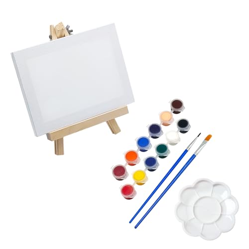 Vordpe Staffelei-Bilderrahmen-Set - Klein, Dreieck, Holz Dekoration, Ausstellungsregale, DIY Mini-Staffelei Malen Zubehör für Kinder von Vordpe